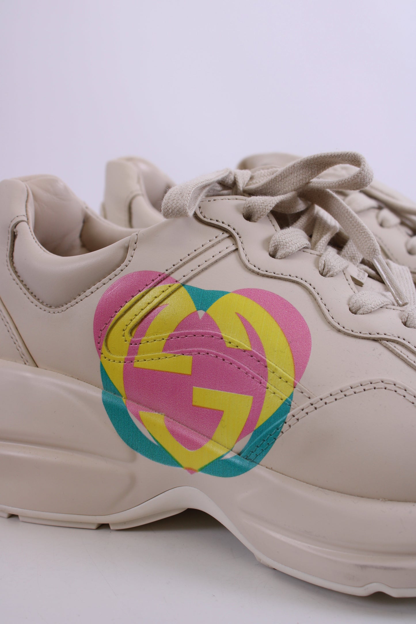 Gucci Rhyton Heart Trainers Off White/ Multi Coloured 37 | O/S, Red