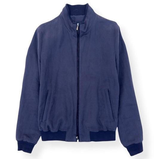 THOM SWEENEY LINEN BLOUSON JACKET BLUE 50 / M | Medium, Blue