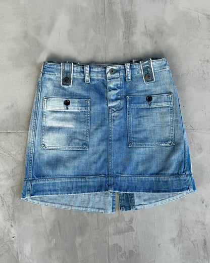 DIESEL 2000'S BLUE DENIM MINI SKIRT - W27"