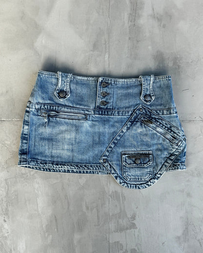 DIESEL 90'S OVERSIZED POCKET DENIM MINI SKIRT | Small, Blue