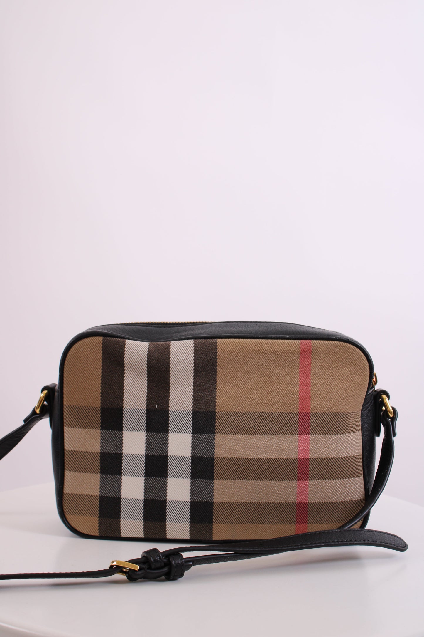 Burberry Check Camera Crossbody Bag Beige | O/S, Beige