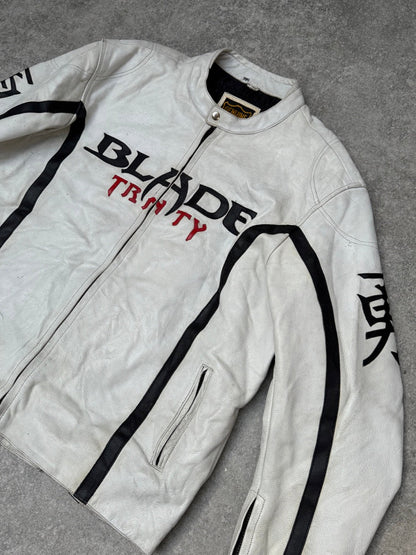 Blade Trinity Logo Leather Racing Jacket