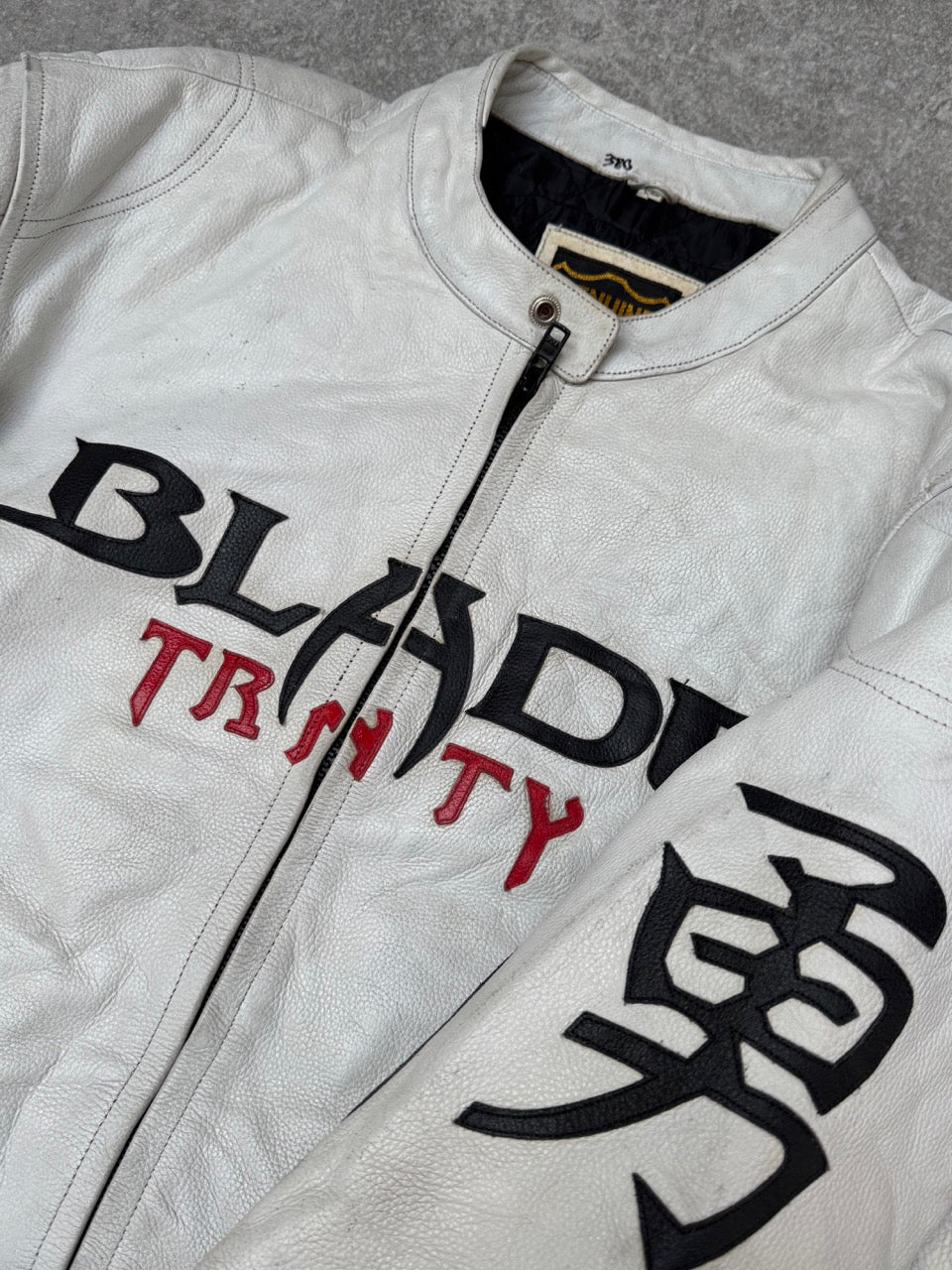 Blade Trinity Logo Leather Racing Jacket