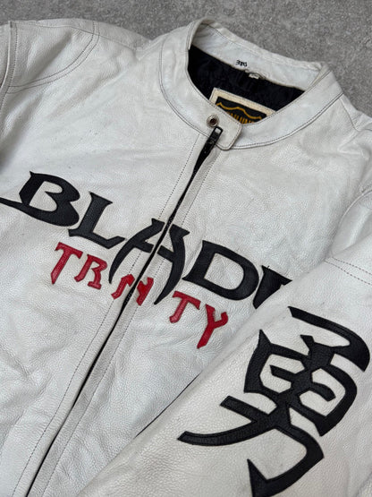 Blade Trinity Logo Leather Racing Jacket