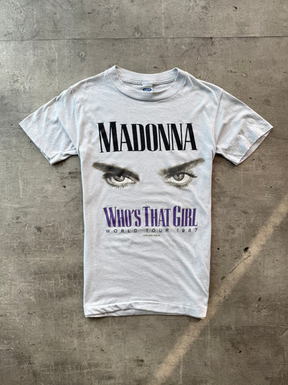 1987 Madonna "Who's That Girl" World Tour Single Stitch Graphic Tee | Small, Multicoloured