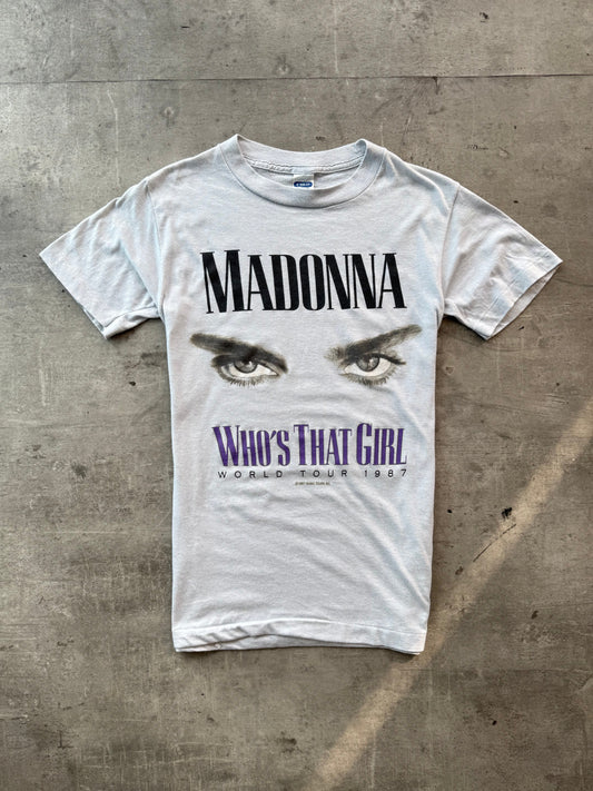 1987 Madonna "Who's That Girl" World Tour Single Stitch Graphic Tee | Small, Multicoloured