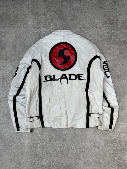 Blade Trinity Logo Leather Racing Jacket