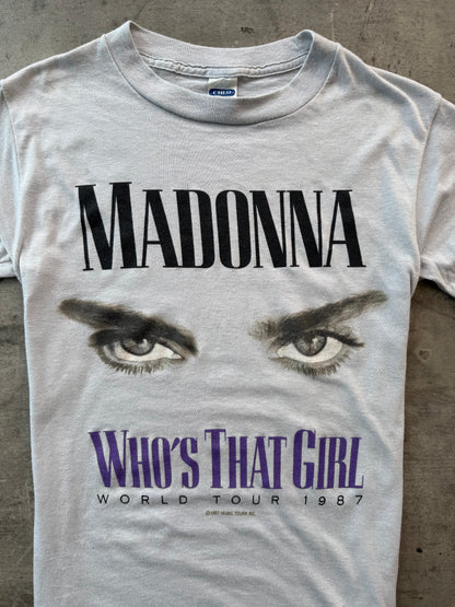 1987 Madonna "Who's That Girl" World Tour Single Stitch Graphic Tee | Small, Multicoloured