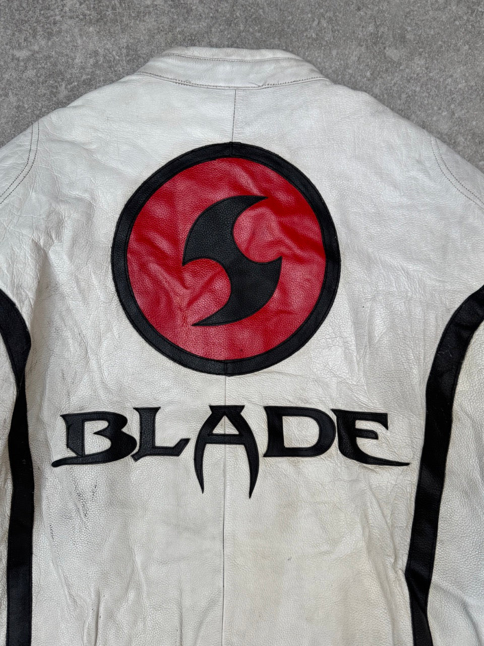 Blade Trinity Logo Leather Racing Jacket