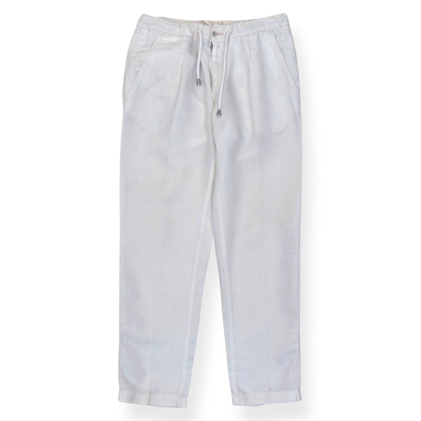 THOM SWEENEY LINEN TROUSERS WHITE 50 / M | Medium, White