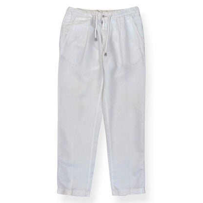 THOM SWEENEY LINEN TROUSERS WHITE 50 / M | Medium, White