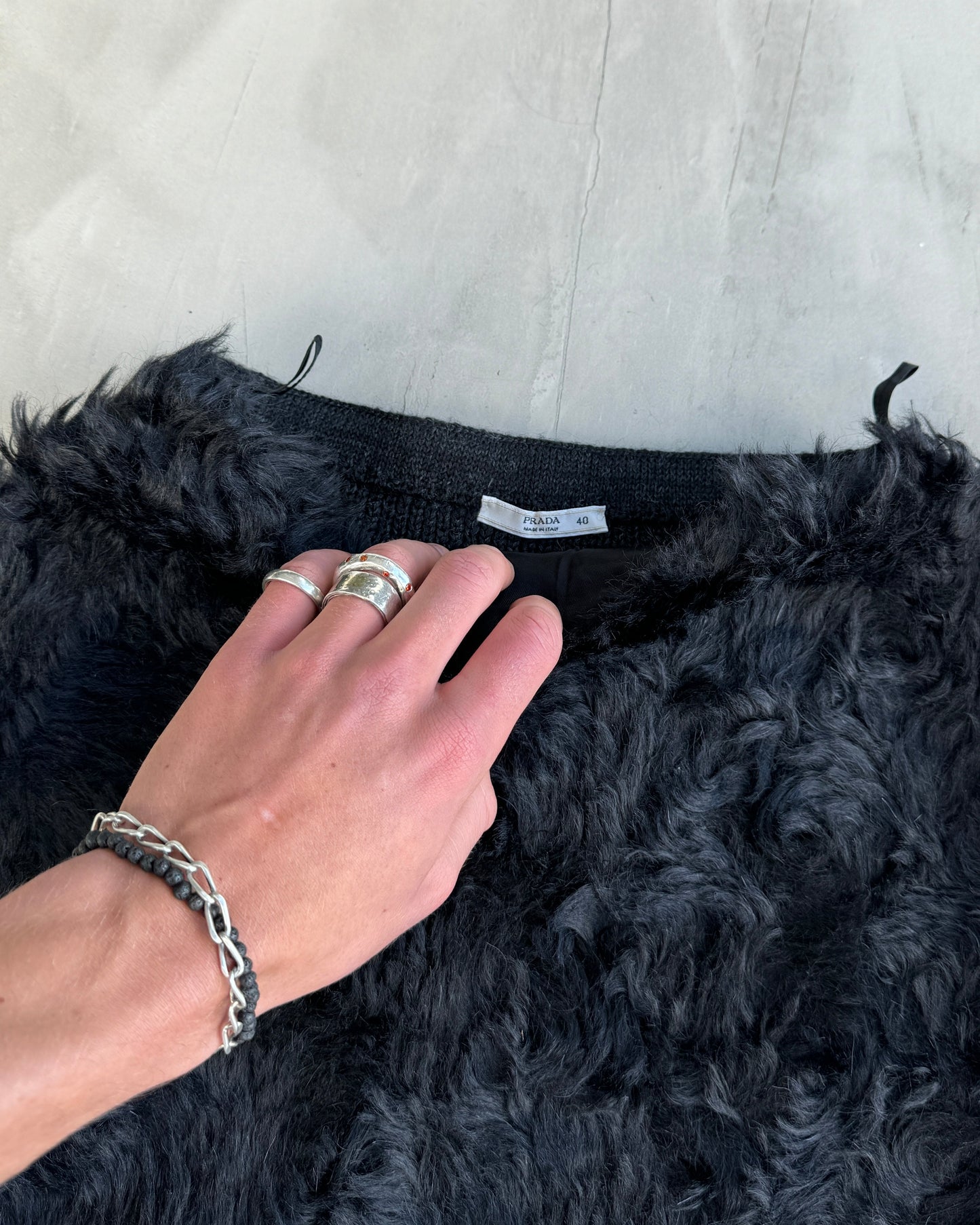 PRADA FUR & WOOL MINI SKIRT - S | Small, Multicoloured