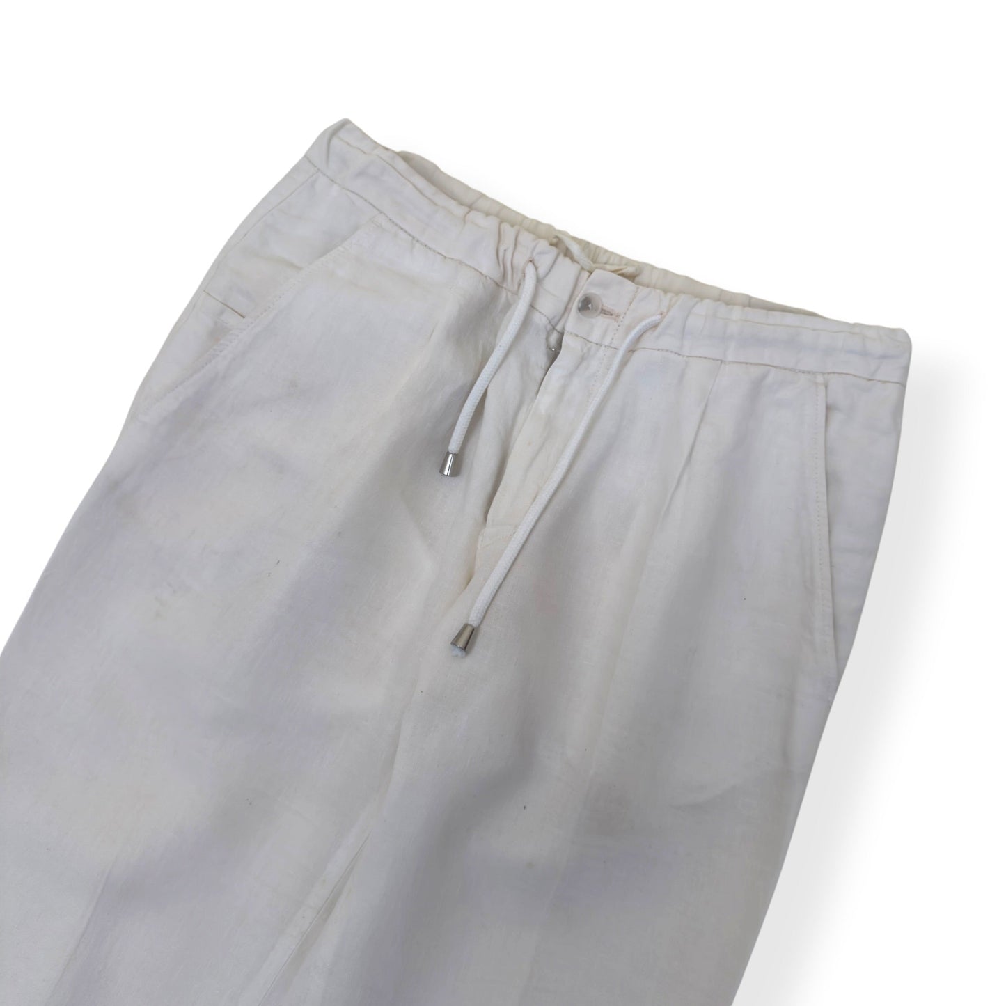 THOM SWEENEY LINEN TROUSERS WHITE 50 / M | Medium, White