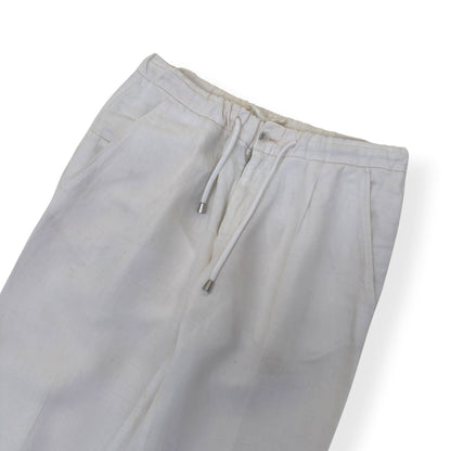 THOM SWEENEY LINEN TROUSERS WHITE 50 / M | Medium, White