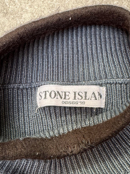 A/W 2006 Stone Island Wool Trimmed Collar Cotton Sweater