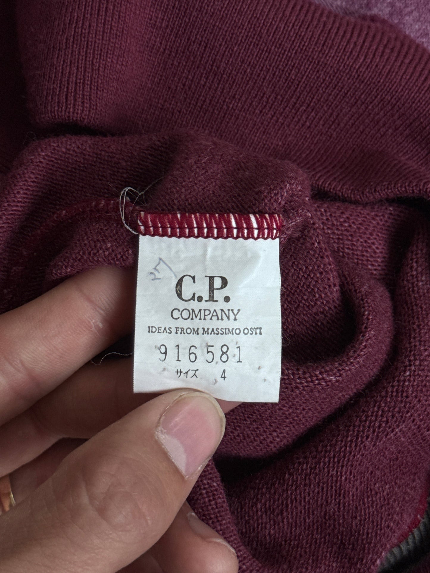 80s C.P. Company Japanese Made Burgundy Turtle Neck