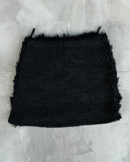 PRADA FUR & WOOL MINI SKIRT - S | Small, Multicoloured