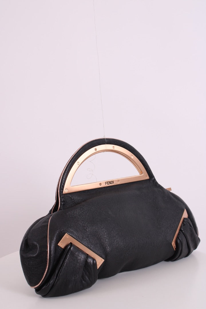Fendi Top Handle Bag Black/ Rose Gold | O/S, Multicoloured