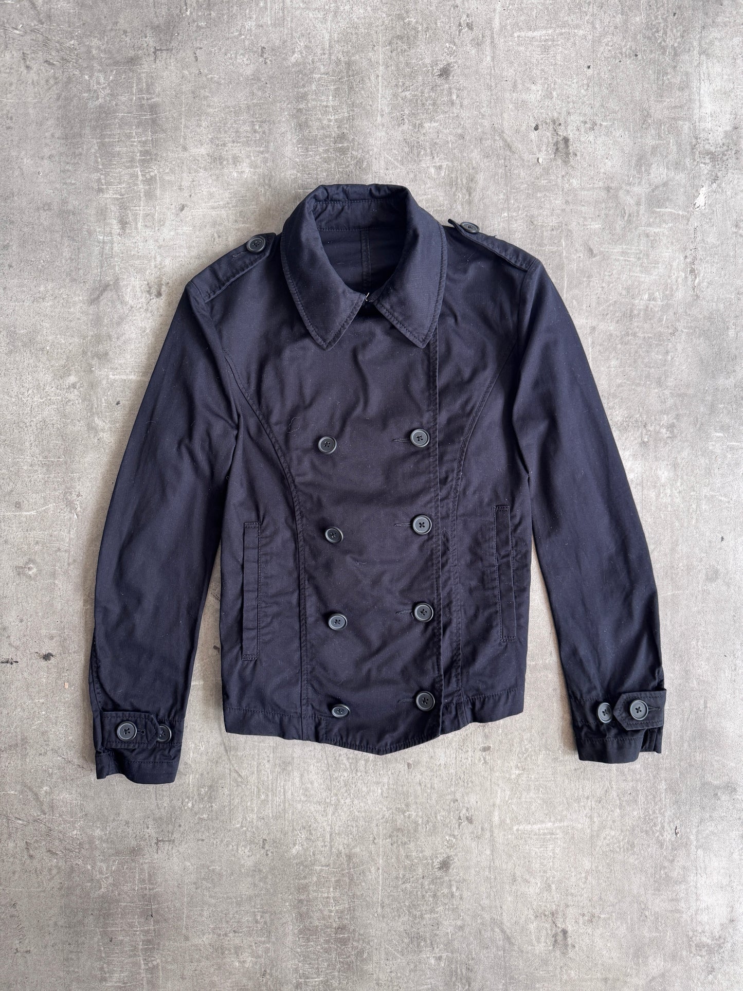 PPFM Black Double Breasted HBT Short Military Blouson | Small, Multicoloured