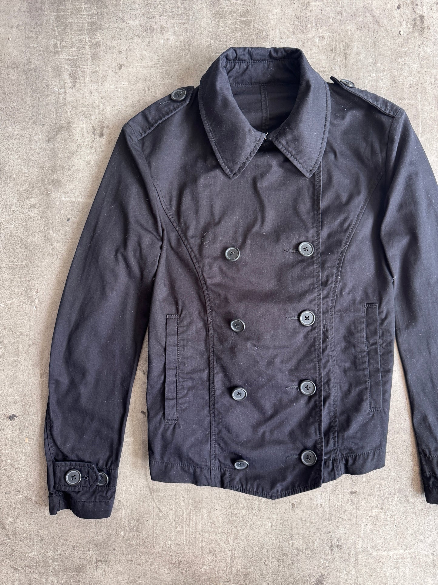 PPFM Black Double Breasted HBT Short Military Blouson | Small, Multicoloured