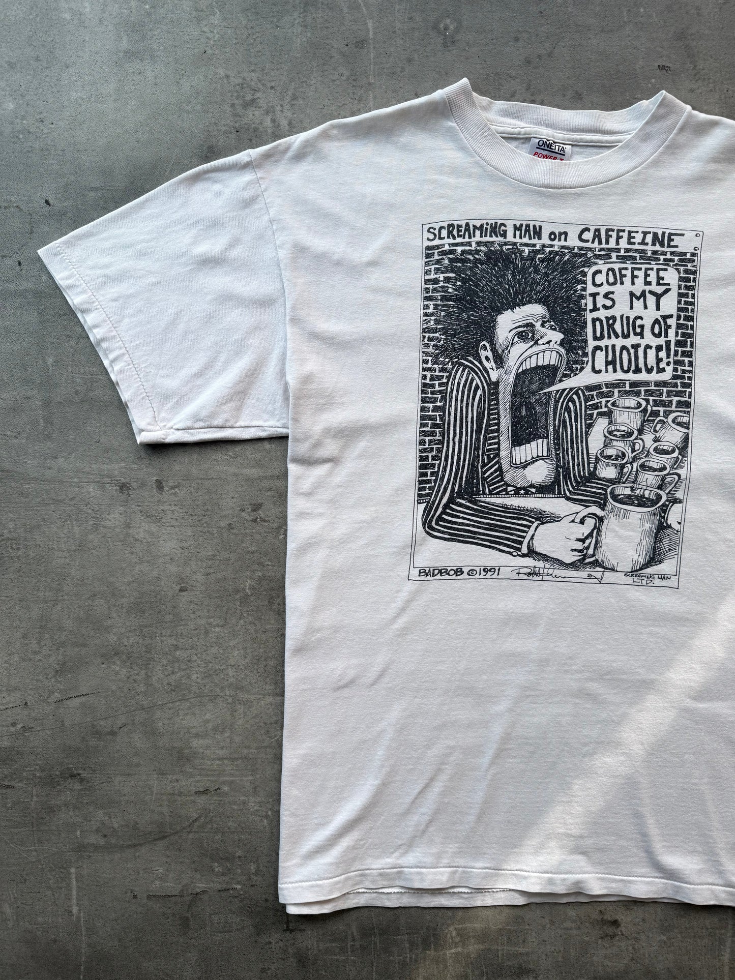 1991 Badbob Screaming Man Graphic Tee | Extra Large, Multicoloured