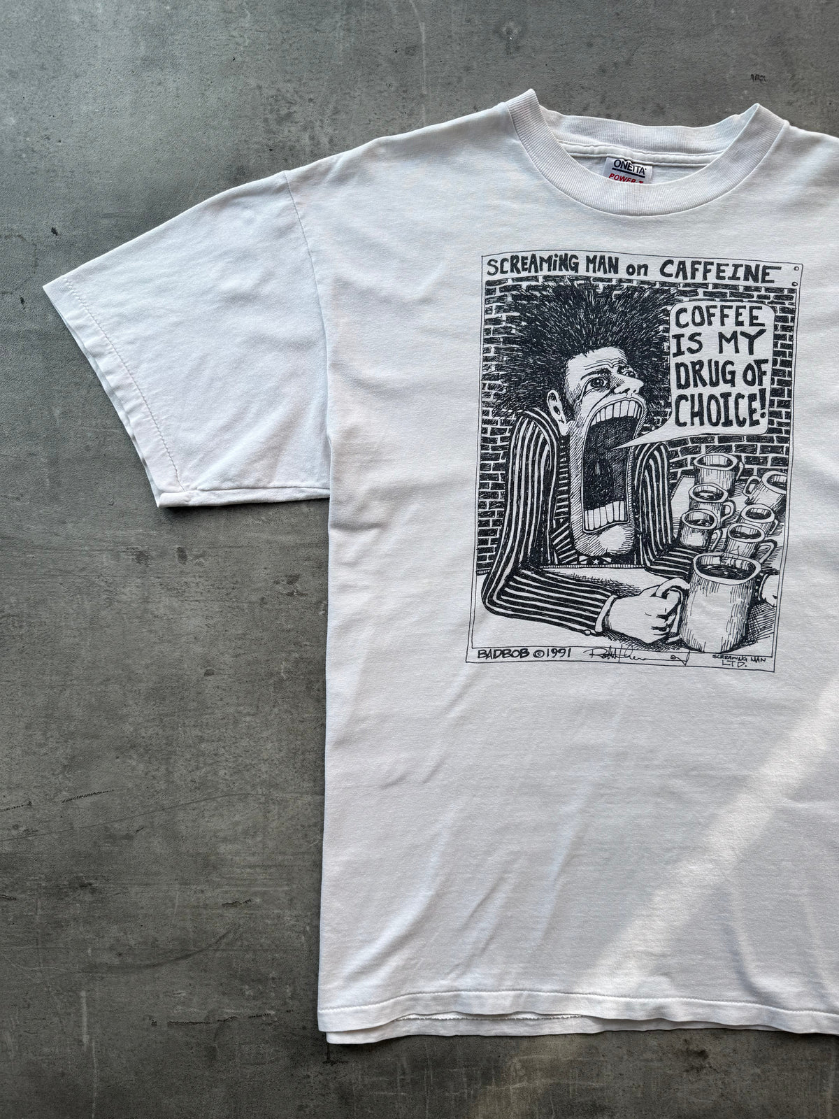 1991 Badbob Screaming Man Graphic Tee | Extra Large, Multicoloured