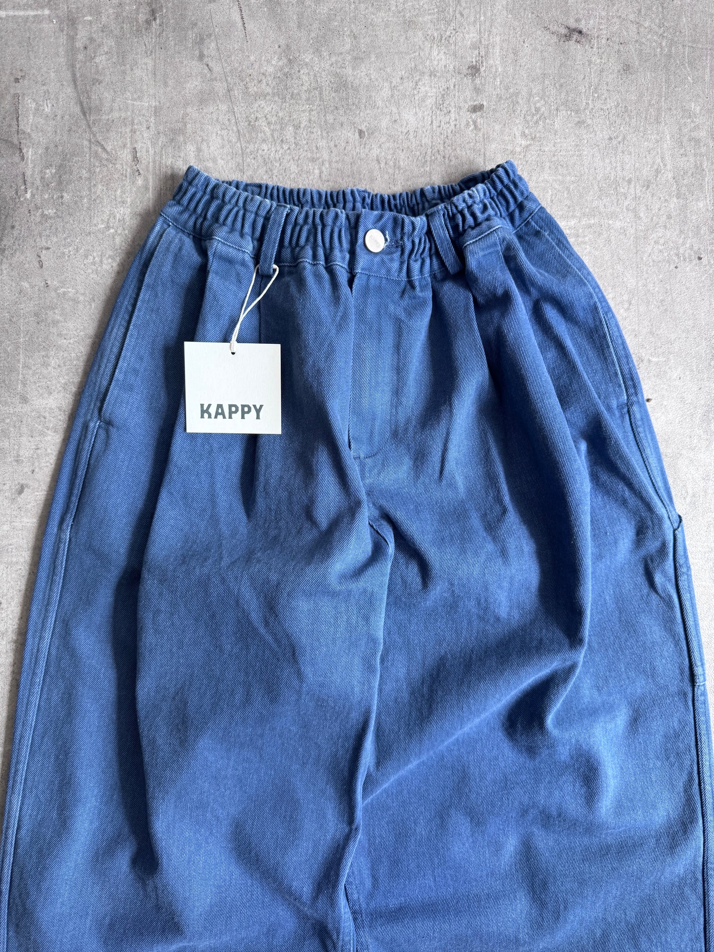 Kappy Korea Two Tuck Pleated Kation Pants - Blue | Medium, Multicoloured