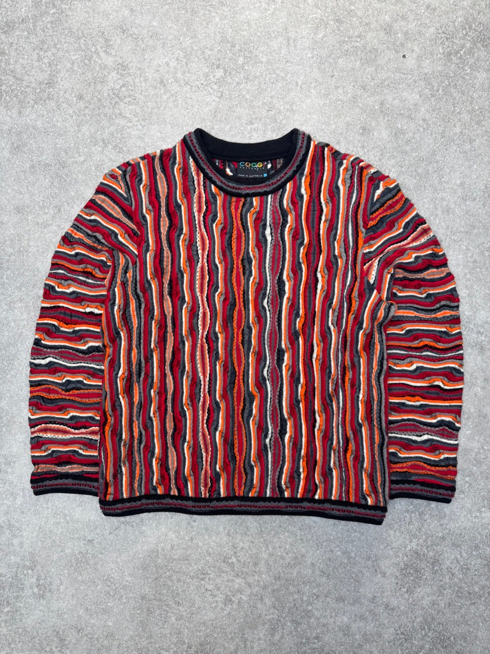Coogi Multicolour 3D Knit Pattern Wool Sweater