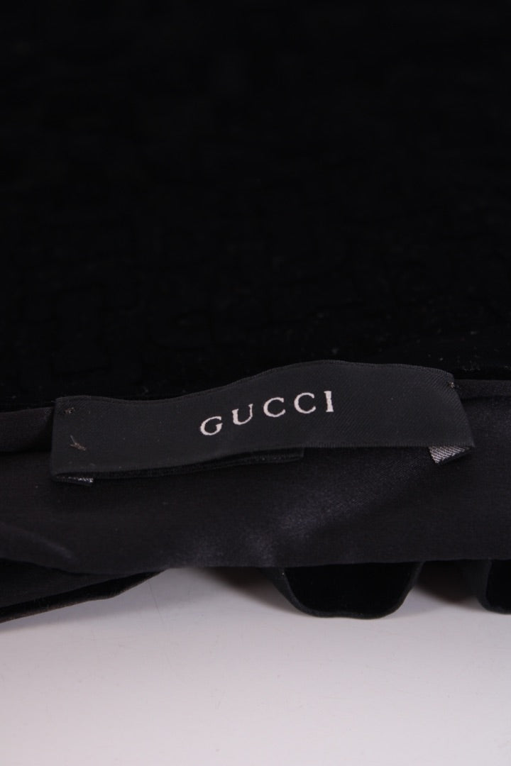 Gucci Horsebit Velvet fringe Scarf Black | O/S, Black