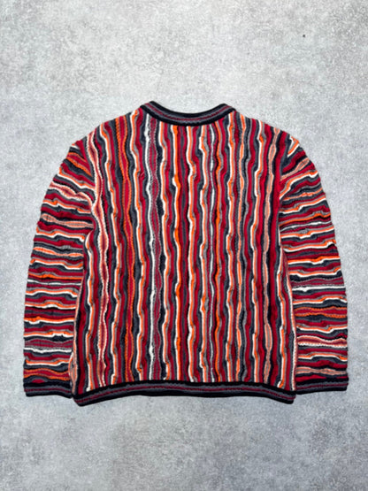 Coogi Multicolour 3D Knit Pattern Wool Sweater