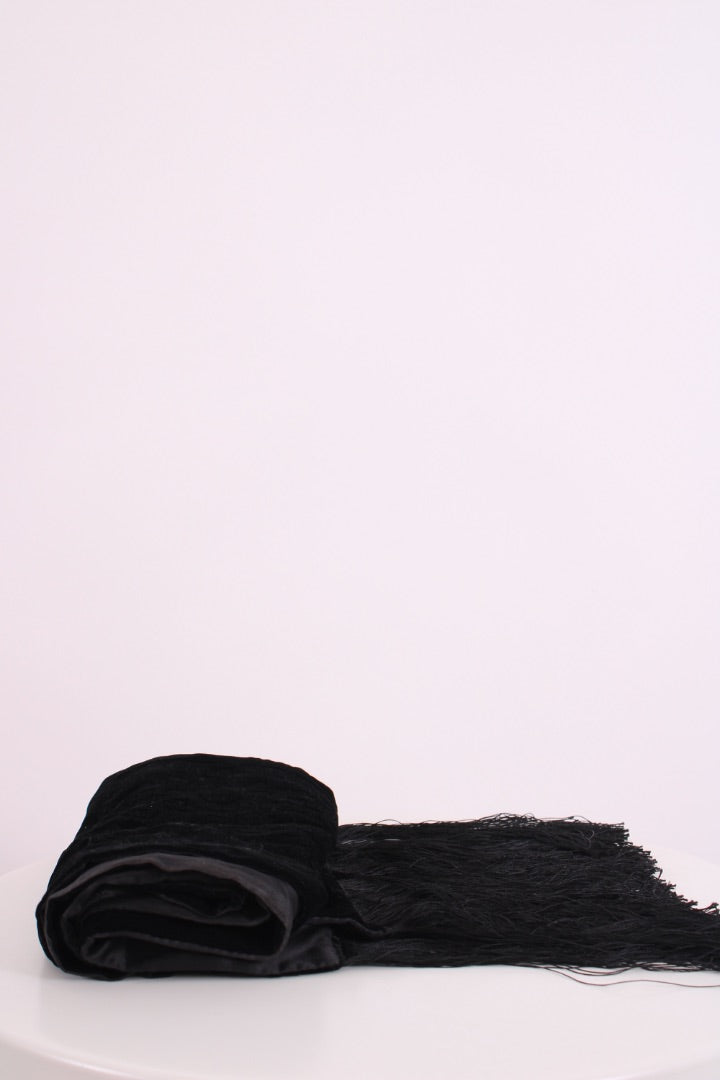 Gucci Horsebit Velvet fringe Scarf Black | O/S, Black