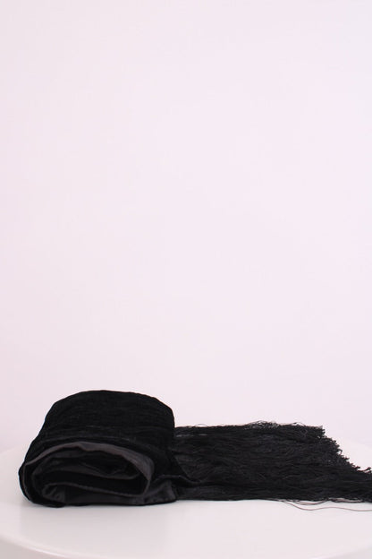 Gucci Horsebit Velvet fringe Scarf Black | O/S, Black