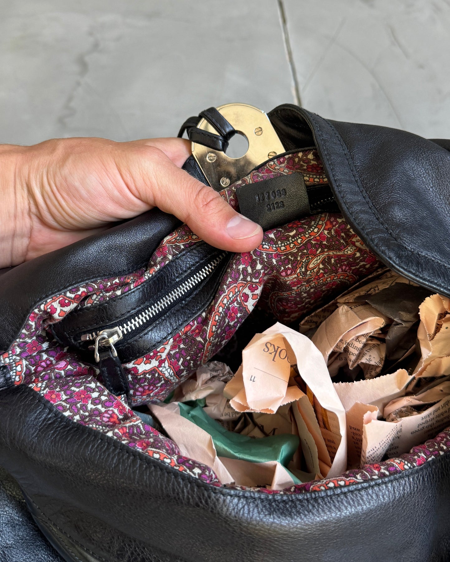 Gucci FW08 Indy Babushka Leather Shoulder Bag