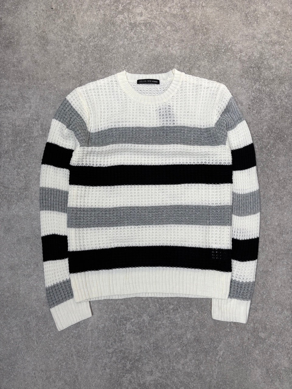 Tete Homme Bold Strip Knit Sweater