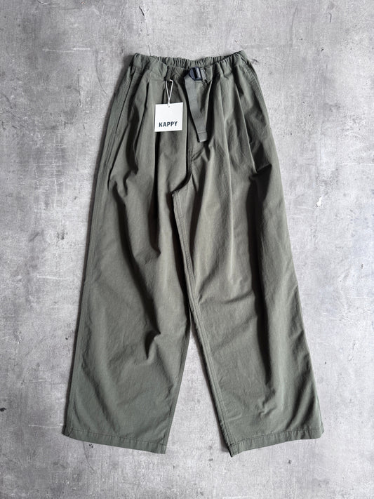 Kappy Korea Two Tuck Pleated Wide Pants - Khaki | O/S, Khaki
