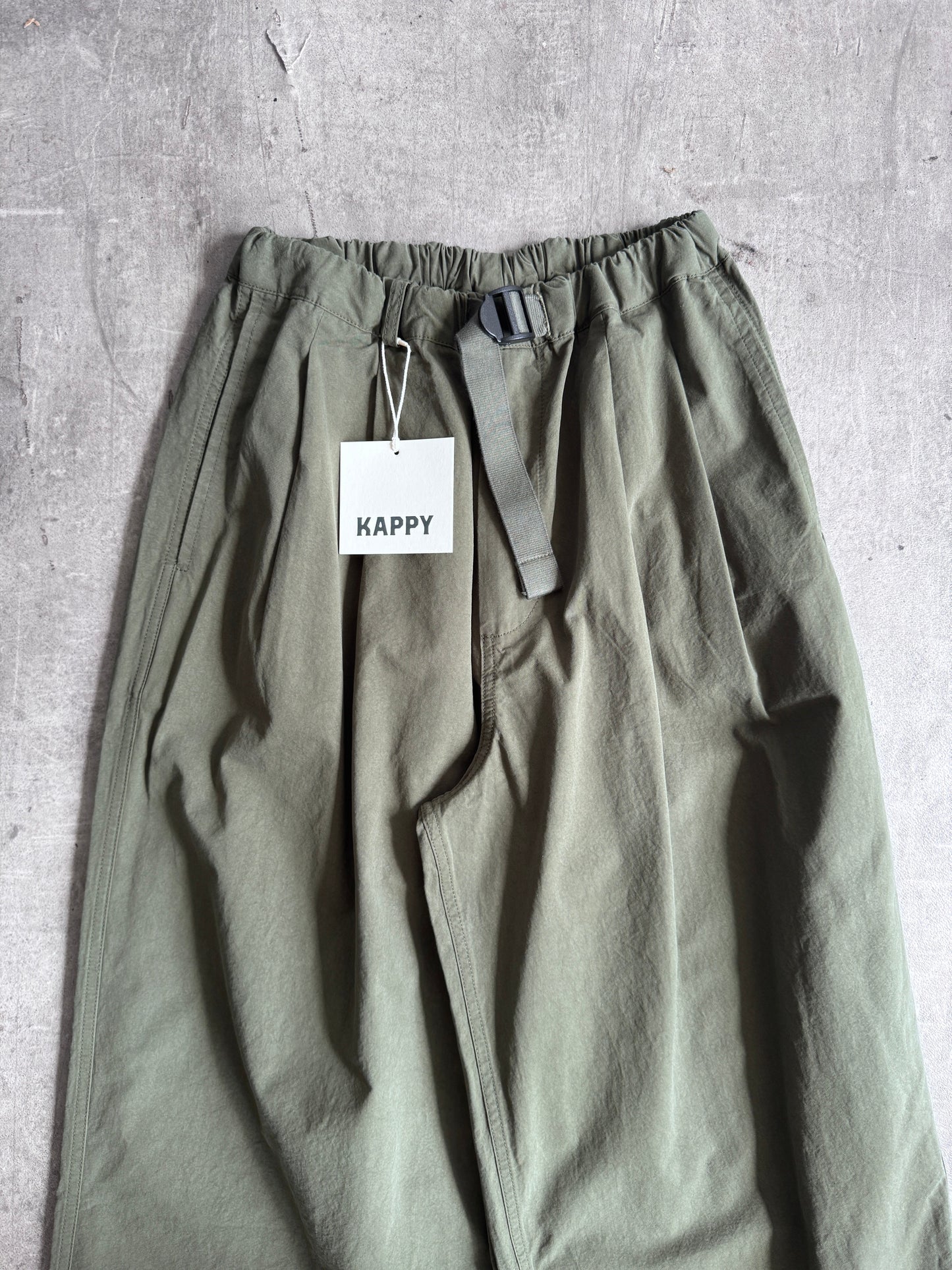 Kappy Korea Two Tuck Pleated Wide Pants - Khaki | O/S, Khaki