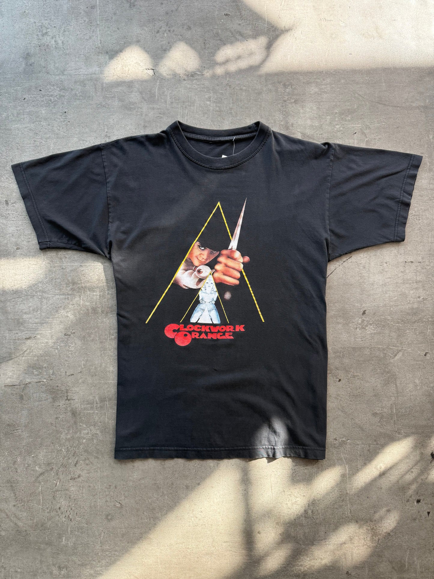 1990s A Clockwork Orange Washed Black Graphic Tee | Medium, Multicoloured