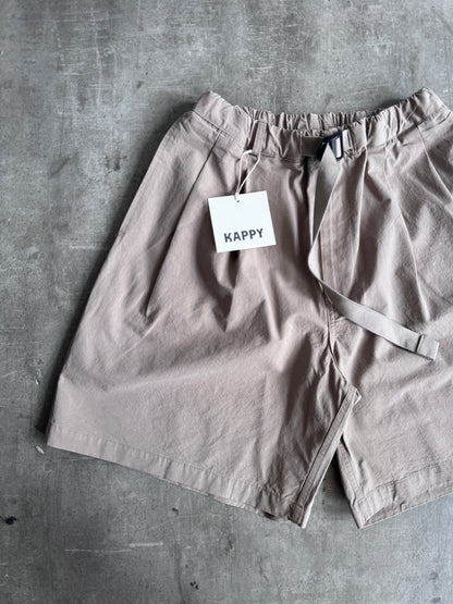 Kappy Korea Two Tuck Pleated Wide Half Pants - Beige | O/S, Beige