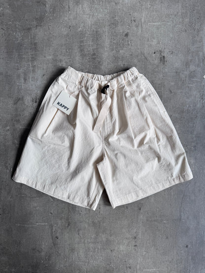 Kappy Korea Two Tuck Pleated Wide Half Pants - Cream | O/S, Multicoloured