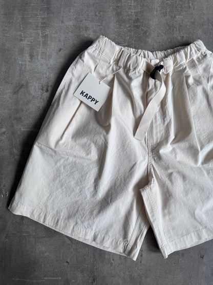 Kappy Korea Two Tuck Pleated Wide Half Pants - Cream | O/S, Multicoloured