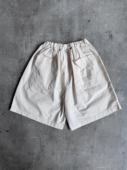 Kappy Korea Two Tuck Pleated Wide Half Pants - Cream | O/S, Multicoloured