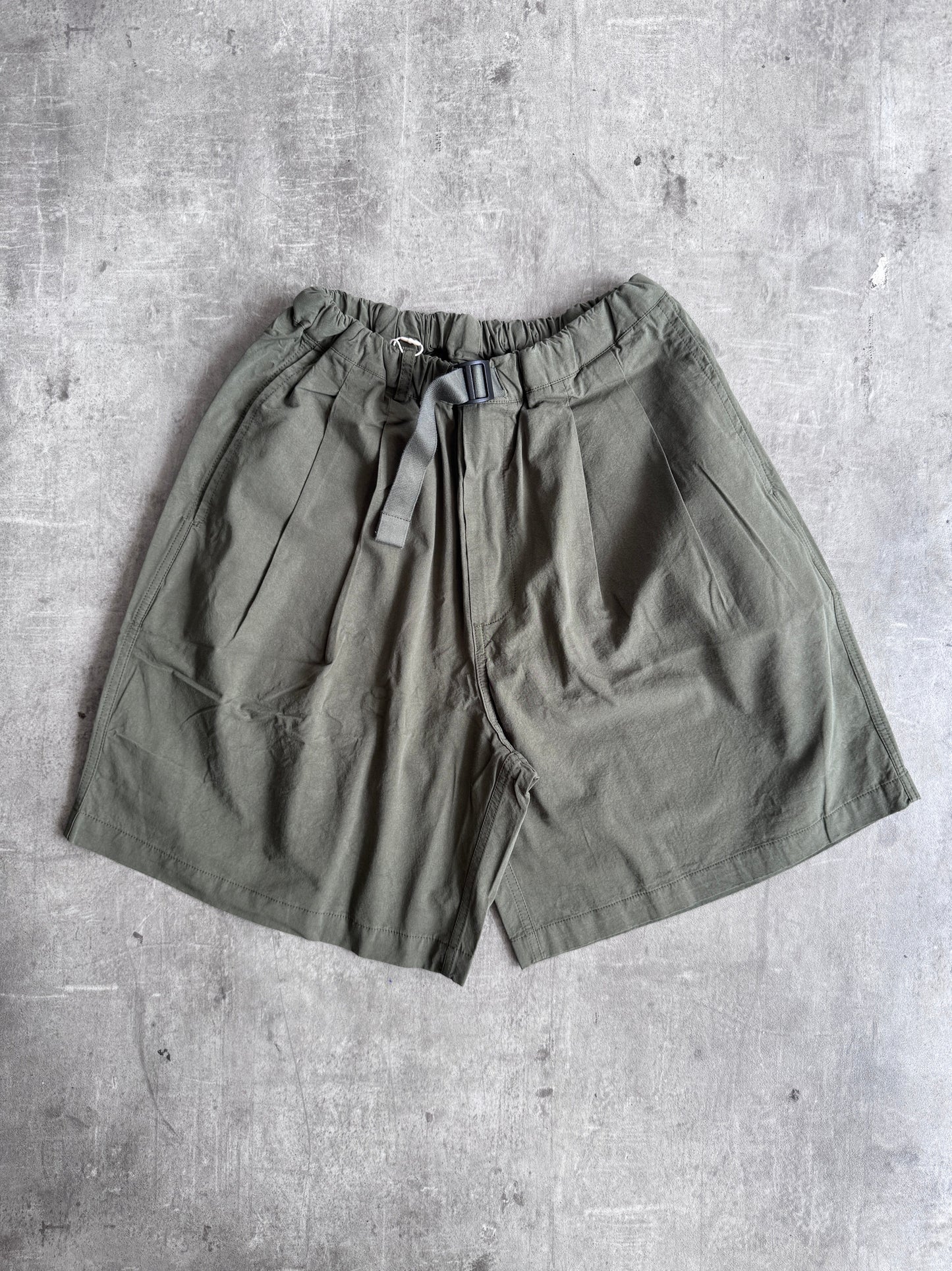 Kappy Korea Two Tuck Pleated Wide Half Pants - Khaki | O/S, Multicoloured