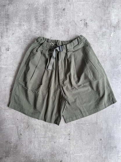 Kappy Korea Two Tuck Pleated Wide Half Pants - Khaki | O/S, Multicoloured