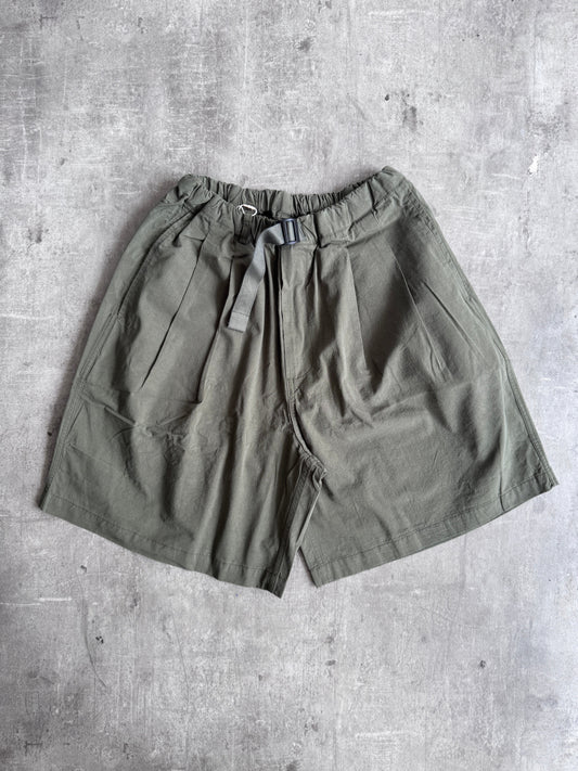 Kappy Korea Two Tuck Pleated Wide Half Pants - Khaki | O/S, Multicoloured