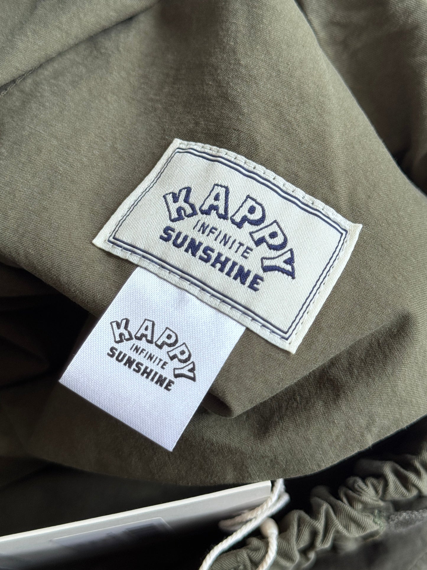 Kappy Korea Two Tuck Pleated Wide Half Pants - Khaki | O/S, Multicoloured