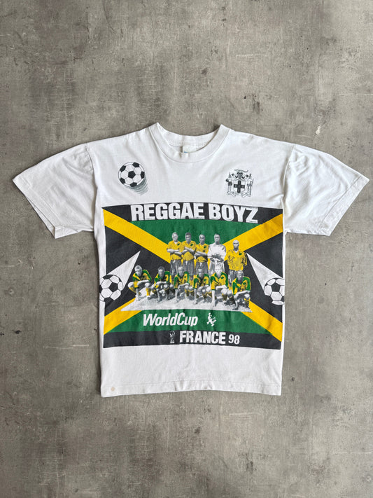1998 France World Cup 'Reggae Boyz' Jamaica Graphic Tee | Large, Multicoloured