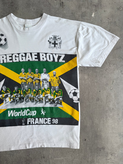 1998 France World Cup 'Reggae Boyz' Jamaica Graphic Tee | Large, Multicoloured