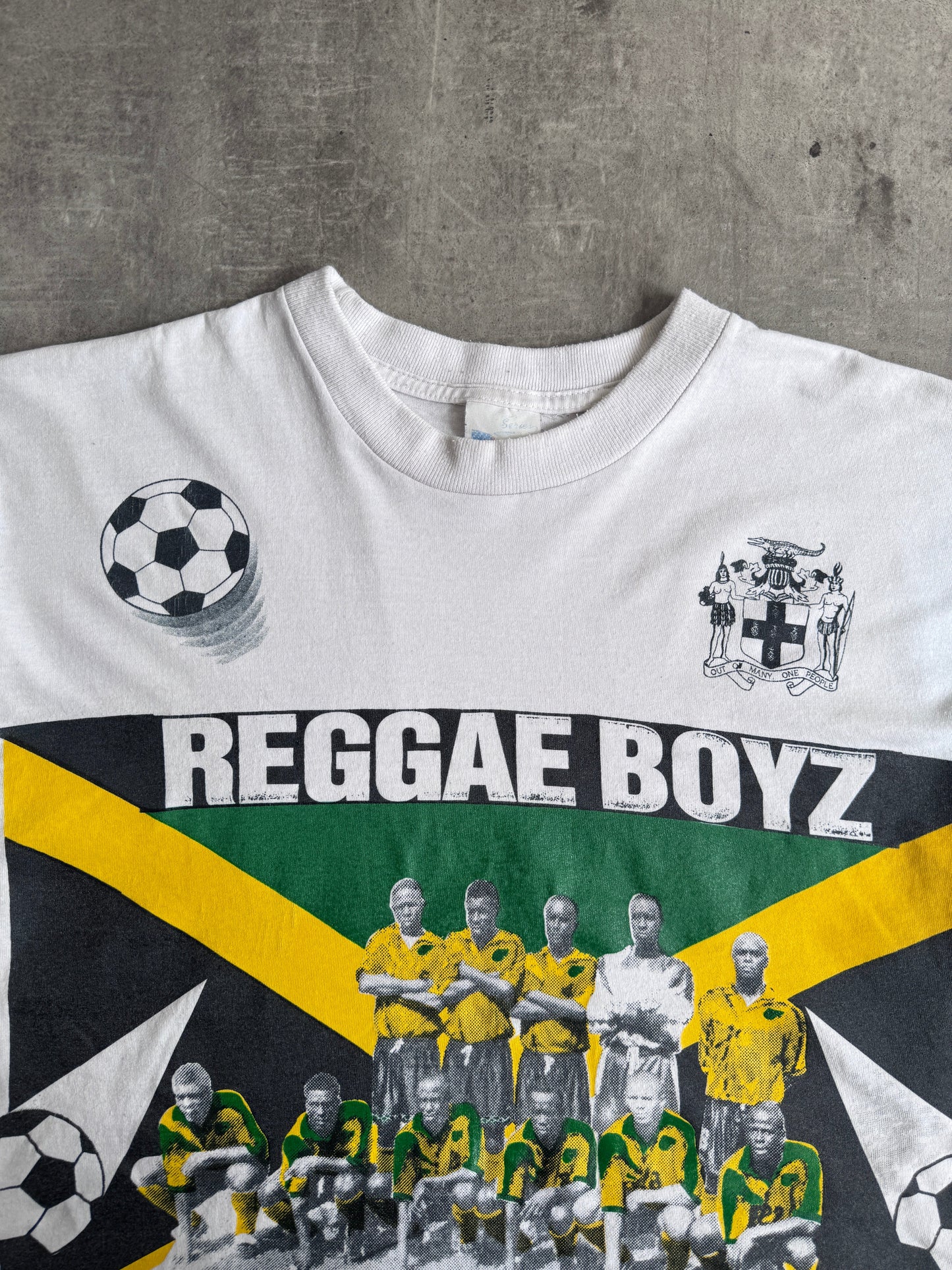 1998 France World Cup 'Reggae Boyz' Jamaica Graphic Tee | Large, Multicoloured