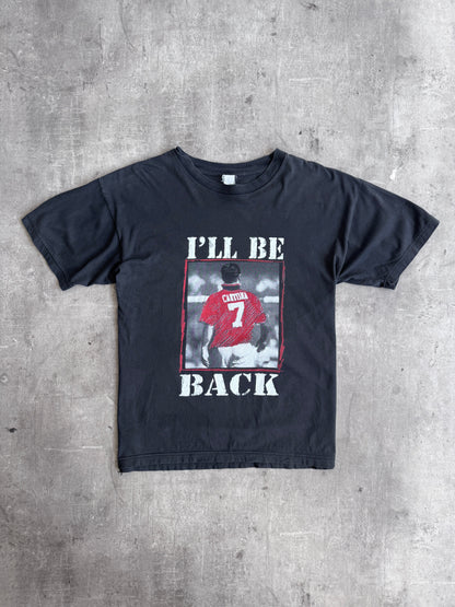 1990's Eric Cantona 'I'll Be Back' Black Graphic Tee | Medium, Black