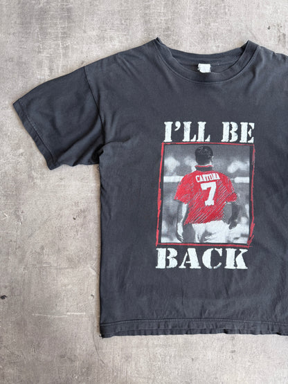1990's Eric Cantona 'I'll Be Back' Black Graphic Tee | Medium, Black